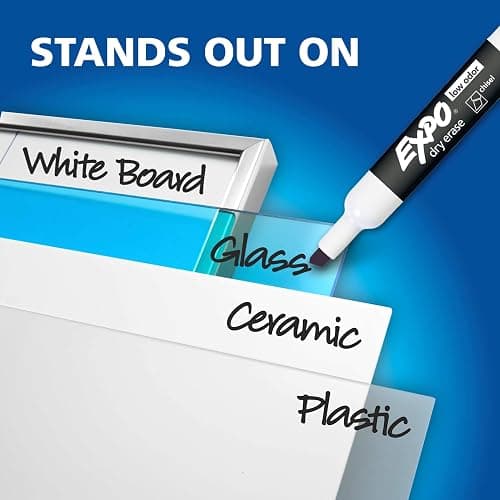 EXPO Dry Erase Markers, Low Odor Ink, Assorted Colors, Chisel Tip, 12 Count thumbnail 8