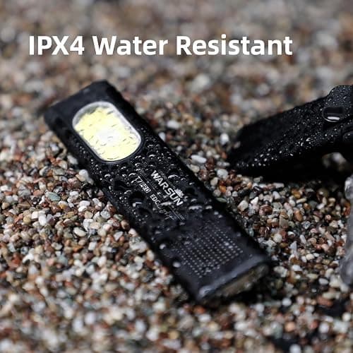 WARSUN Compact Multi-Mode Pocket LED Flashlight - 675LM, USB-C Rechargeable, IPX4, Dual Material, Red/Blue Strobe, for Everyday Carry & Travel thumbnail 9