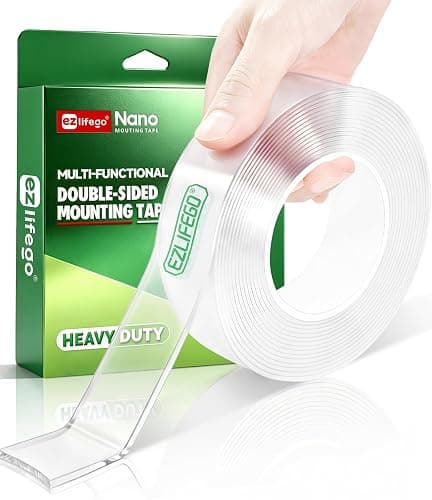 EZlifego Heavy Duty Invisible Bond Nano Double Sided Mounting Tape, 9.85FT | Nano-Tech, Holds up to 72 lbs, All-Purpose, Instant Hold, Industrial-Strength Adhesive, Indoor & Outdoor Decor,Back to School - Image 1