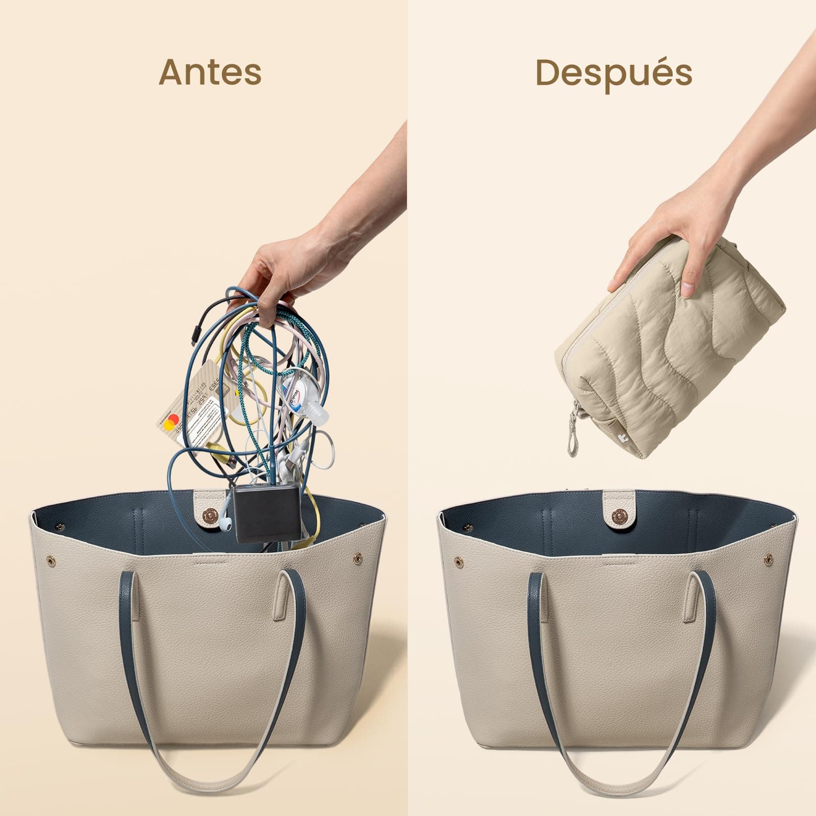 tomtoc Acolchado Bolsa Organizadora Electrónica, Bolsa para Cables Accesorios Resistente al agua, Bolsa Organizadora de Cables Portátil para Fuente de Alimentación de Power Bank, Memoria USB thumbnail 4