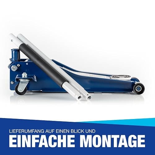 NTG Hydraulischer Wagenheber 3T - TÜV-Zertifiziert 75-505mm für PKW & SUV | Flacher Rangierwagenheber mit Doppelzylinder - extra stabil - 3 Tonnen Tragkraft - inkl. Gummiauflage thumbnail 7