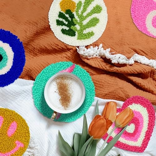 Mefatus Punch Needle Kit for Beginners Adults Kids Easy Punch Needle Embroidery Kit Tool Threader Fabric Hoop Yarn Rug Tufting Coaster Art and Crafts thumbnail 2