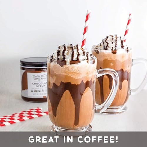 Wildly Organic Chocolate Syrup 20 Oz - Organic, Dairy-Free, Fair Trade, Non-GMO, Kosher, Vegan, Premium Rich Chocolate Flavor - Perfect for Ice Cream, Baking, Coffee, Chocolate Milk, Mocha, & Hot Cocoa - 2 Ingredients: Raw Cacao Powder & Raw Agave thumbnail 7