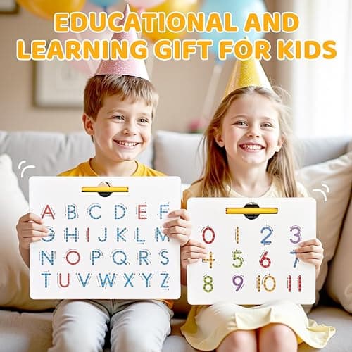 GAMENOTE Double Sided Magnetic Letter & Number Board Set - Alphabet & Numbers Tracing Board for Toddlers, ABC Uppercase & Lowercase Practicing, Math Learning, Educational Toys for Kids thumbnail 8
