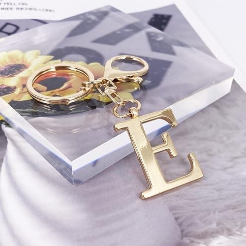 LAXPICOL Gold Letter A-Z Keychain for Women Bag Charms Purse Charms For Handbags Metal Alphabet Initial Letter Keychain thumbnail 2