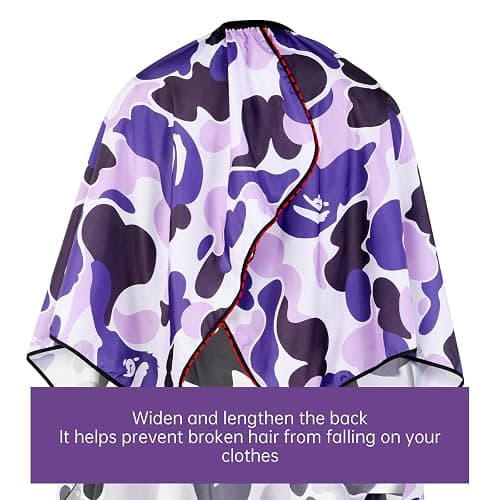 FaHaner Professional Hair Cutting Cape Waterproof Barber Cape for Men Polyester Hair Styling Cape with Elastic Neckline thumbnail 4