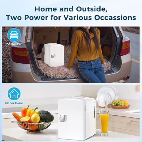 Antarctic Star Compact Refrigerator, Portable Mini Fridge, Skin Care 4L Capacity/6 Cans, for Bedroom, Car, Office & Dorm, Small Cooler for Cosmetics, Beverage and Food, White thumbnail 3