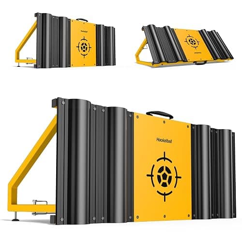 Haokelball 43 x 16 Inch Soccer Rebounder Board – 2 Adjustable Angles Wall Kick Back Trainer with 2 Sandbags, Flat and Wavy Training Surfaces for Passing, Control, and Soccer Practice - Image 1