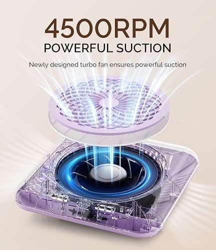 ⭐️⭐️⭐️ MelodySusie Professional Nail Dust Collector with Max Suction Power,SProF 4500RPM Nail Vacuum Fan with 3 Suction Modes,Touch Control,Acrylic Nail Tools for Nail Tech & Salon Use,Purple thumbnail 3