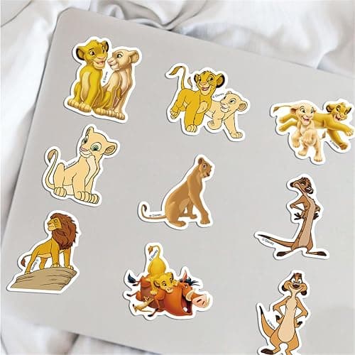 50pcs Cartoon The Lion King Stickers for Kids, Vinyl Waterproof Disney Movie Decal for Water Bottle Laptop Toy Sticker for DIY Decorate Bumper Phone Hard Hat Kids Teens Gifts (Lion) thumbnail 5