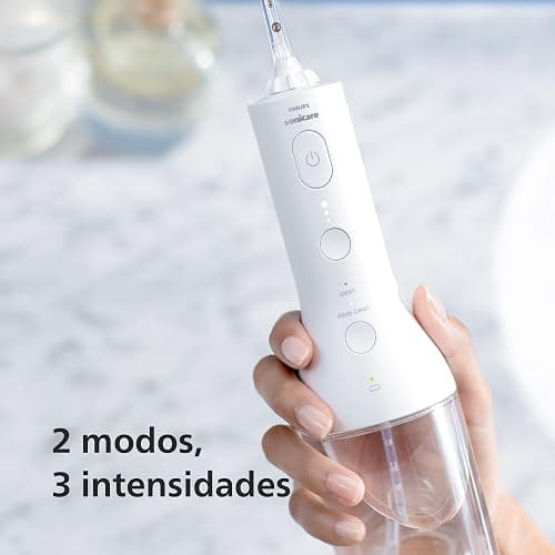 Philips Sonicare Irrigador oral Power Flosser 3000 sin cable con tecnología Quad Stream y Pulse Wave, HX3826/31, Negro, 3000, Blanco thumbnail 5