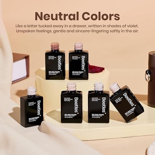 beetles Nude Gel Polish Set - Skin Tones Collection Nude Brown Neutral Polish 6 Colors Gel, Polka Dot Nails Design Soak off Uv Led Lamp Needed Manicure Diy Home thumbnail 5
