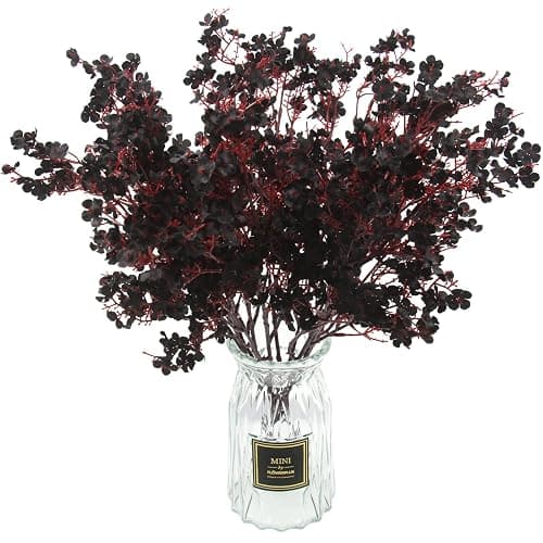 Hananona 10 Pcs Babys Breath Artificial Flowers Black Fake Silk Flowers for Halloween Home Decor Floral Arrangement Table Centerpieces (10, Black) - Image 1