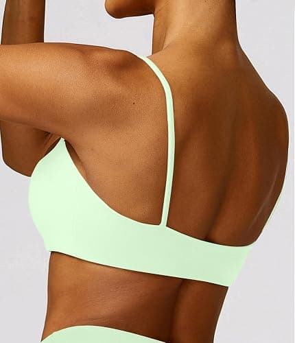 Comper Women's Sports Bra with Thin Straps Stretchy Wirefree Workout Bras Lightweight Workouts Bralette with Removable Pads thumbnail 6