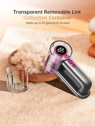 DRFLASH 2-in-1 Fabric Shaver Rechargeable - 3 Speeds Lint Remover with Digital LED Display & Type-C Fast Charging Port, Electric Sweater Defuzzer for Clothes, Furniture, Couch, Blanket thumbnail 6