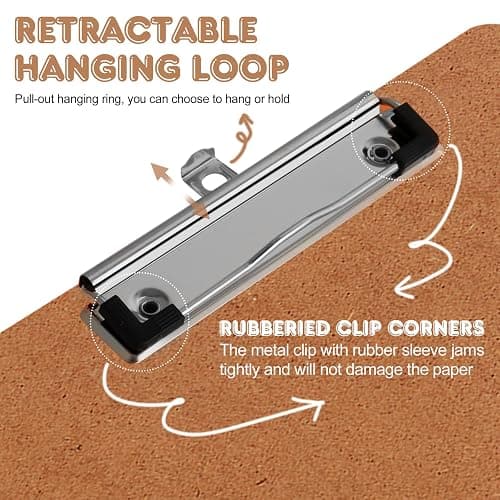 Clipboards, PANDRI 16 Pack Hardboard Office Clipboards, Low Profile Clip, Standard A4 Letter Size, Classroom Supplies, ECO Friendly thumbnail 4