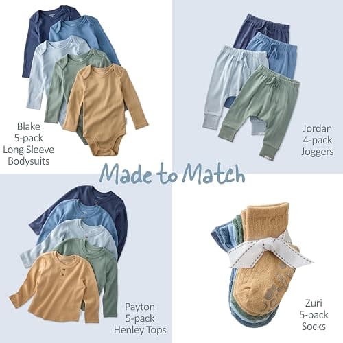 Butterblu Patch 2-piece Colorblock Hoodie and Jogger Set Organic Cotton | GOTS Certified Organic Cotton Hoodie Sweatshirt and Joggers for Baby and Toddler Boys, Girls, Unisex thumbnail 6