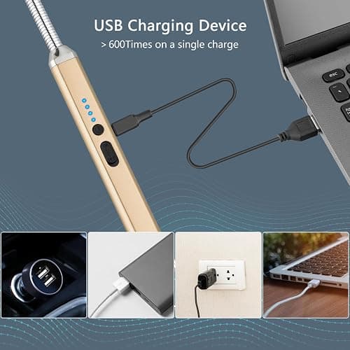 MEIRUBY Electric Candle Lighter, Valentine's Day Gifts for Women Mom Men Wife, USB Arc Rechargeable Windproof Long Lighter for Candle BBQ Birthday Housewarming Gift Idals thumbnail 5