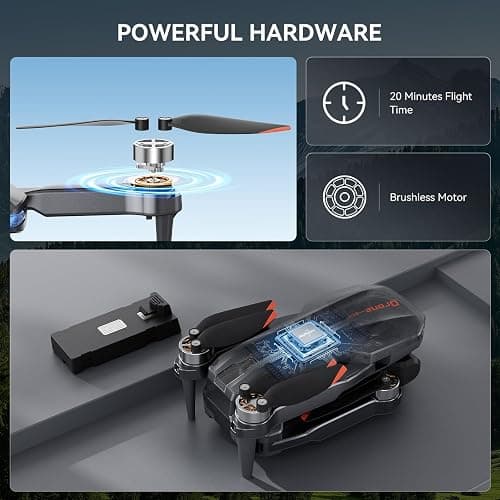 Skyvoyant Drone with Camera - Foldable Brushless Motor Drone for Adults/Kids, 1080P HD RC quadcopter. Waypoint Fly, Altitude Hold, One Key Take Off/Landing, Gesture Selfie, 3D Flip, Long Flight Time thumbnail 3