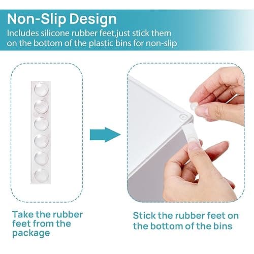 Vtopmart 4Pack Small Stackable Storage Drawers, Bathroom Makeup Organizer,Plastic Storage Bins For Vanity, Undersink, Kitchen Cabinets, Pantry, Home Organization(White) thumbnail 6