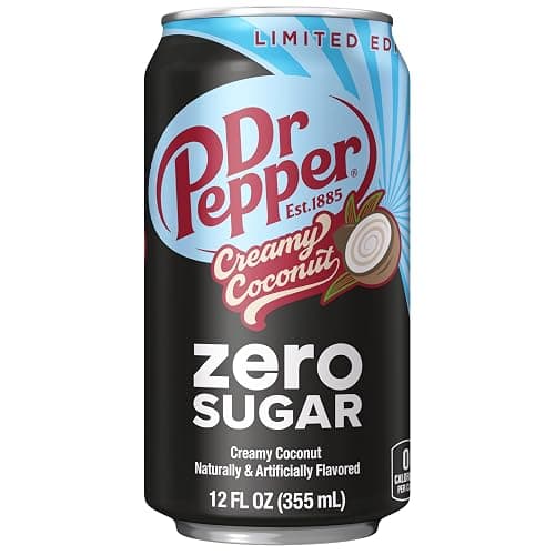 Dr Pepper Zero Sugar Creamy Coconut Soda, 12 fl oz cans, 12 Pack thumbnail 7