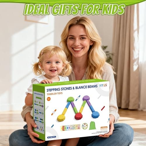 HYES Balance Beams Stepping Stones for Kids, Obstacle Courses Sensory Toys for Toddlers, Non-slip Jumping Step Stones Balance Beam Indoor & Outdoor Play Games Birthday Gifts for Boys Girls 3-5 thumbnail 9
