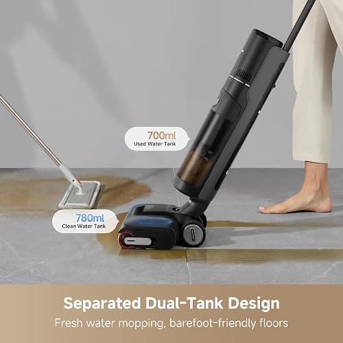 DREAME H12 Pro Gen2 Vacuum Mop, 0 Tangle Wet Dry Vacuum Cleaner, Cordless Vacuum Mop All-in-One for Hard Floors, 180° Lie-Flat Floor Cleaner Machine with 194°F Hot Self-Cleaning, 50Mins Runtime thumbnail 3