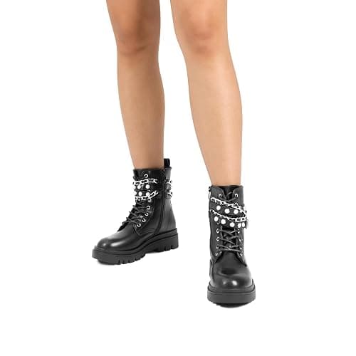 DREAM PAIRS Women's Combat Boots Lace Up Ankle Booties Shoes | Fashion Platform Lug Sole Goth Ankle Booties,Chunky Sole,punk vibe,Suitable for Casual Outings Daily Work thumbnail 9