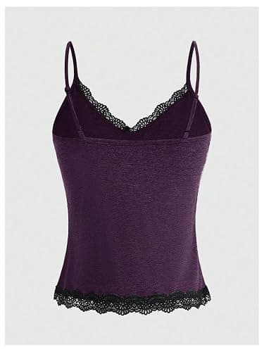 SOLY HUX purple floral lace tank top thumbnail 2