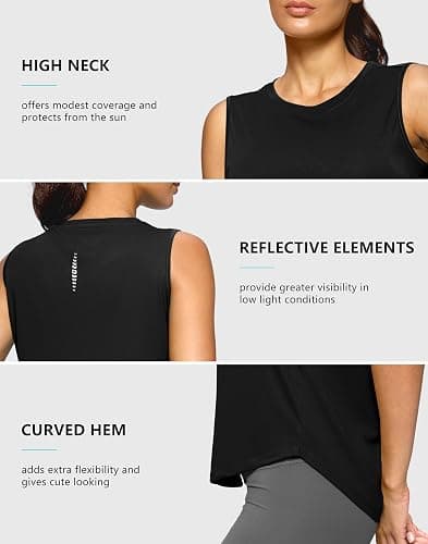 G Gradual Women's Workout Tank Tops Lightweight Sleeveless High Neck Athletic Shirts for Running Gym Tennis Pickleball thumbnail 4