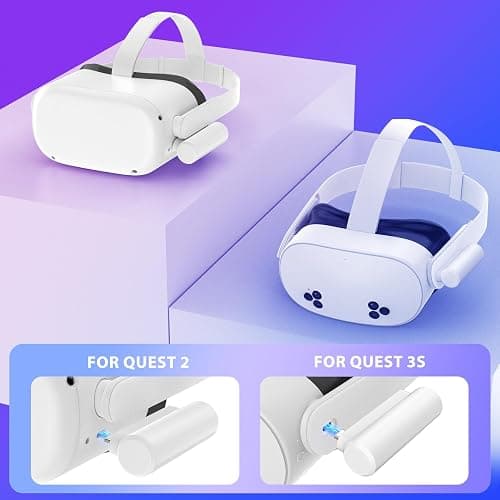 YRXVW Battery Pack Compatible with Meta Quest 3S/Oculus Quest 2 Accessories, Portable Fast Charger Vr Battery Pack, Light Weight Rechargeable 3400mah Power Bank for Extended 2-3h Gametime thumbnail 2