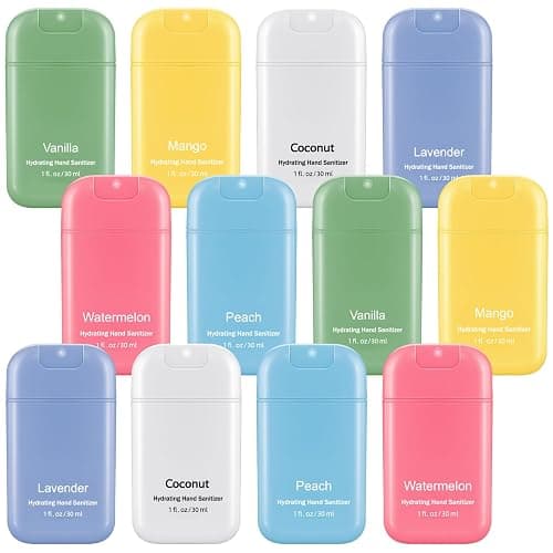 12 Pack Mist Hand Sanitizer Spray with Keychain Power Mini Hand Sanitizer Bulk Travel Size 1oz Scented Moisturizing Variety Pack Back to School Teacher Gift Staff Positive Employee Gift(Fresh) - Image 1