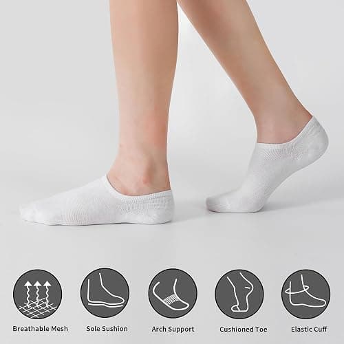 Loucey 18 Packs No Show Socks Invisible Socks Men Women Cushioned Low Cut Ankle Sock for Running Gym Hiking (9 Pairs) thumbnail 4