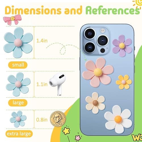 Homestheix - 3D Flower Magnets for Fridge 16 Pcs - Fridge Magnets Cute - Strong Refrigerator Magnet - Adorable Decorations for Office - Colorful Kitchen Decor - Cute Desk Accessories for Whiteboard thumbnail 6