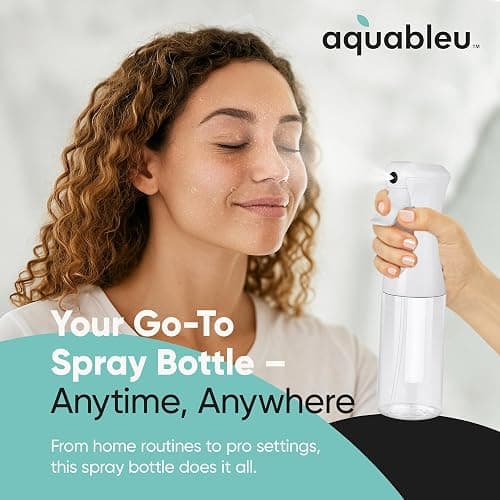 Aquableu Spray Bottle for Hair – Continuous Mist Spray Bottle for Hair Care, Styling, Cleaning, Plants, Pets & Essential Oils (Clear, 6.76oz/200ml) thumbnail 5