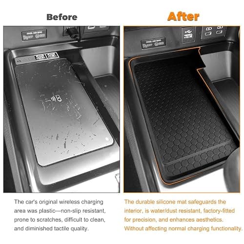 Center Console Wireless Charging Non Slip Mat for 2026 2025 Toyota Camry Accessories Anti-Slip Wireless Charger Protective Pad Phone Charge Area Charging Protection Heat Insulating Silicone Material thumbnail 3