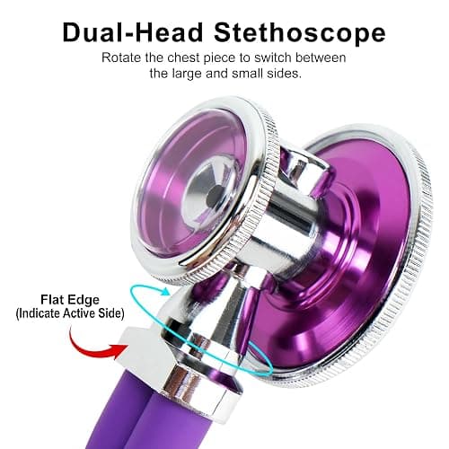 LotFancy Aneroid Sphygmomanometer with Stethoscope Kit, Universal BP Cuff (10”-16”), Adult Professional Manual Blood Pressure Monitor, Zipper Case Included, Purple thumbnail 3