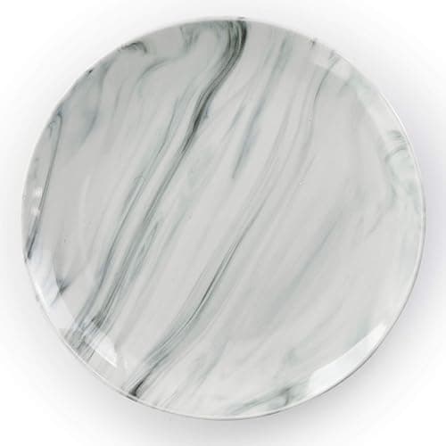 Elama Fine Marble 16 Piece Stoneware Dinnerware Set in Black and White - 16 Piece - Black and White Marble thumbnail 10