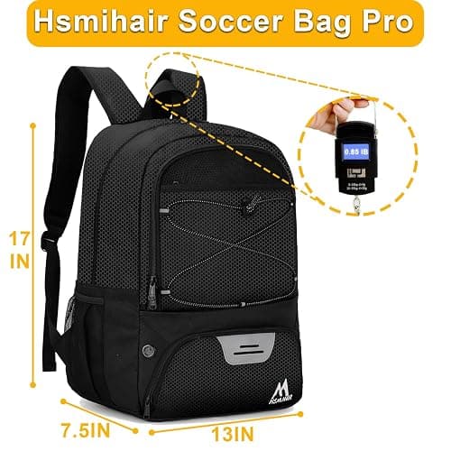 Hsmihair Soccer Bag-Soccer Backpack&Backpack for & Football Volleyball & Basketball,with Ball Compartment and Separate Cleat thumbnail 2