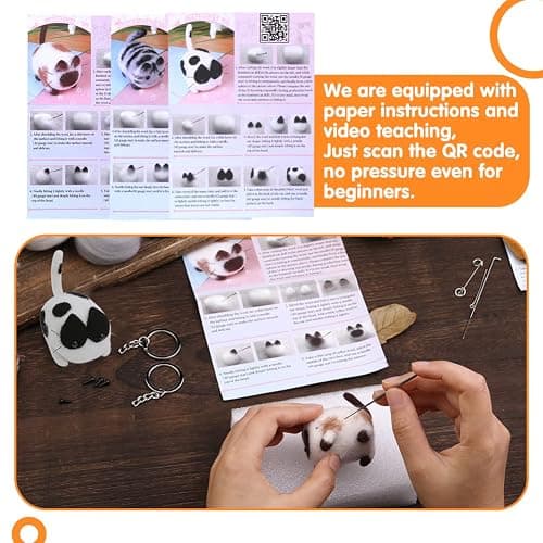 Mayboos Needle Felting Kit,3 Pieces Making Wool Needle Felting Starter Kit with Instruction,Felting Foam Mat and DIY Needle Felting Supply for DIY Craft Animal Home Decoration thumbnail 5