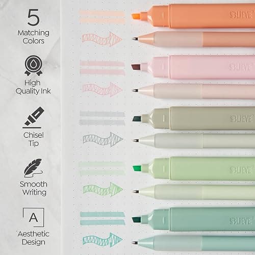 BLIEVE - Aesthetic Highlighters and Gel Pens With Soft Ink and Chisel Tip, Bible Highlighters and Pens No Bleed, Dry Fast Easy to Hold, for Bible Journaling Planner School Supplies (PASTEL) thumbnail 3