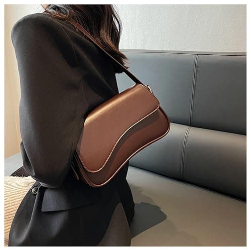 Shoulder Bag for Women Y2K Trendy Purse Vegan Leather Hobo Handbags Clutch Saddle Bag with 2 Removable Strap thumbnail 4