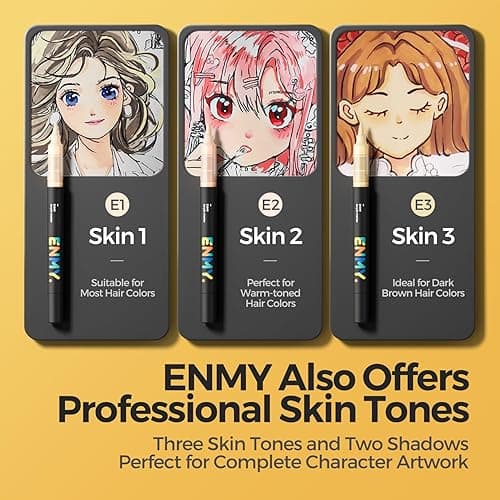 ENMY 60 Colors Acrylic Paint Markers, Direct Liquid Acrylic Paint Marker Pen, Fabric Markers for Textile, Canvas, Rock, Glass, Wood, Paper, DIY, Acrylic Coloring Pens for DIY Craft Supplies - 60-Color thumbnail 2