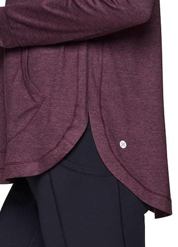 RBX Active Women's Fashion Yoga Long Sleeve Soft Lightweight Hoodie Pullover Top - Large - Plum Heather thumbnail 4
