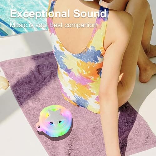 EBODA Bluetooth Shower Speaker, IP67 Waterproof Portable Speakers, Floating, TF Card, Small Outdoor Speaker with LED Light, True Wireless Stereo for Bike, Beach, Paddle Board, Kayak, Pool, Gifts thumbnail 3