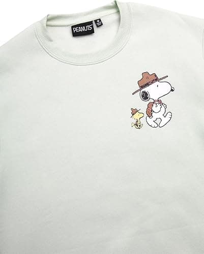 Peanuts Men's Snoopy Sweatshirt - Chest & Back Fleece Pullover Crewneck Graphic Sweatshirt - Long Sleeve Shirts for Men S-XL thumbnail 3
