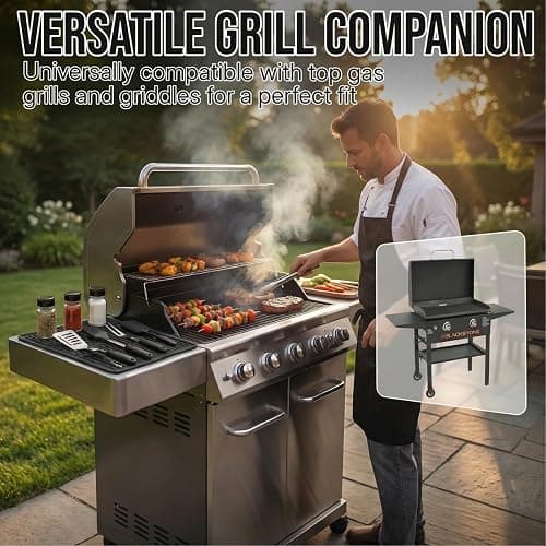 Geban Blackstone Griddle Tool Mat, BBQ Accessories Rest Pad for Black Stone, Weber, Traeger Grill Side Shelf, Silicone Heat Resistant Mat, Outdoor Kitchen Counter, Gifts for Men (Black) thumbnail 8