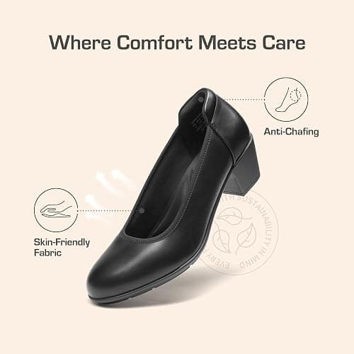 DREAM PAIRS Women's Low Chunky Heels Comfortable Block Work Pumps Closed Round Toe Dress Shoes for Office Business thumbnail 6