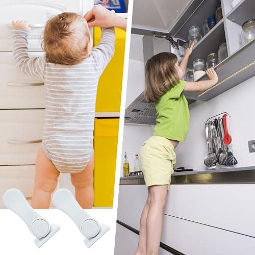 Child Proof Door Lever Lock(6 Pack) - Baby Proofing Door Handle Lock, 3M Adhesive & No DrillingNeed, Minimalist Design, Child Safety Door Handle Locks thumbnail 3