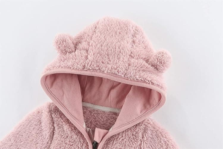 Newborn Baby Boys Jacket Bear Ears Hooded Outerwear Zip Warm Fleece Winter Coat Jackets Boys Spring thumbnail 4